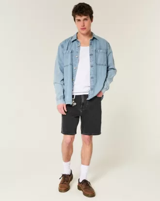 Above-the-Knee Loose Denim Shorts,Above-the-Knee Loose Denim Shorts Above-the-Knee Loose Denim Shorts,Above-the-Knee Loose Denim Shorts