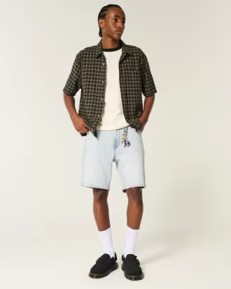 Above-the-Knee Loose Denim Shorts,Above-the-Knee Loose Denim Shorts Above-the-Knee Loose Denim Shorts,Above-the-Knee Loose Denim Shorts