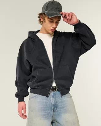 Baggy Cinch Panthers Graphic Zip-Up Hoodie,Baggy Cinch Panthers Graphic Zip-Up Hoodie