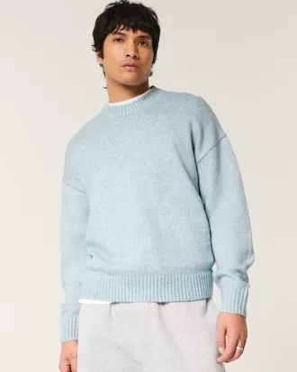 Boxy Airspun Knit Crew Sweater,Boxy Airspun Knit Crew Sweater
