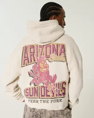 Boxy Arizona State University Sun Devils Graphic Hoodie,Boxy Arizona State University Sun Devils Graphic Hoodie