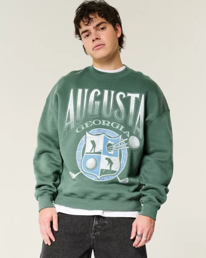 Boxy Augusta Golf Graphic Crew Sweatshirt,Boxy Augusta Golf Graphic Crew Sweatshirt Boxy Augusta Golf Graphic Crew Sweatshirt,Boxy Augusta Golf Graphic Crew Sweatshirt