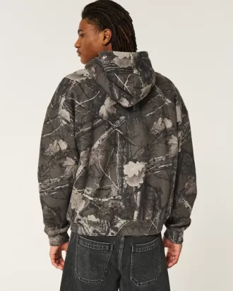 Boxy Camo Zip-Up Hoodie,Boxy Camo Zip-Up Hoodie