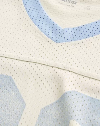 Boxy Crop Mesh Graphic Football Jersey,Boxy Crop Mesh Graphic Football Jersey