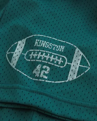 Boxy Crop Mesh Kingston Graphic Football Jersey,Boxy Crop Mesh Kingston Graphic Football Jersey