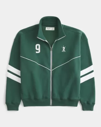 Boxy Fleece Logo Track Jacket,Boxy Fleece Logo Track Jacket