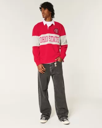 Boxy Heavyweight Ohio State Graphic Rugby Polo,Boxy Heavyweight Ohio State Graphic Rugby Polo