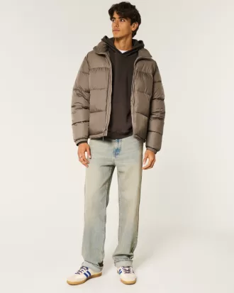 Boxy Mock-Neck Puffer Jacket,Boxy Mock-Neck Puffer Jacket