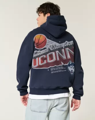 Boxy UConn Graphic Hoodie,Boxy UConn Graphic Hoodie Boxy UConn Graphic Hoodie,Boxy UConn Graphic Hoodie
