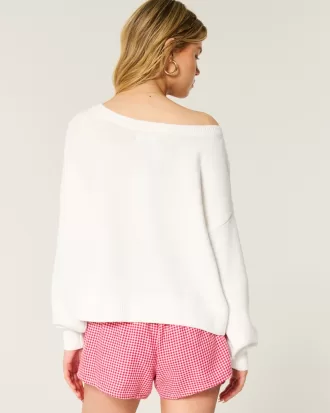 Easy Heart Graphic Off-the-Shoulder Sweater,Easy Heart Graphic Off-the-Shoulder Sweater Easy Heart Graphic Off-the-Shoulder Sweater,Easy Heart Graphic Off-the-Shoulder Sweater