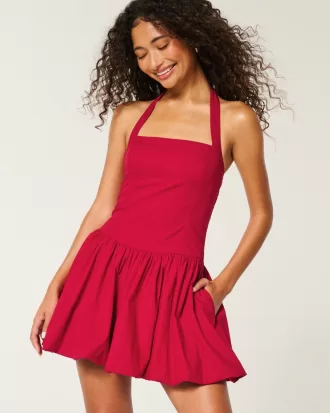 Halter Mini Bubble Skort Dress,Halter Mini Bubble Skort Dress Halter Mini Bubble Skort Dress,Halter Mini Bubble Skort Dress