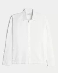 Linen-Blend Button-Through Shirt,Linen-Blend Button-Through Shirt