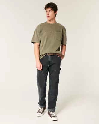 Washed Black Loose Carpenter Jeans,Washed Black Loose Carpenter Jeans Washed Black Loose Carpenter Jeans,Washed Black Loose Carpenter Jeans